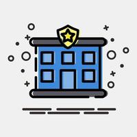 Icon police station. Building elements. Icons in MBE style. Good for prints, web, posters, logo, site plan, map, infographics, etc. vector