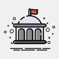 Icon government. Building elements. Icons in MBE style. Good for prints, web, posters, logo, site plan, map, infographics, etc. vector