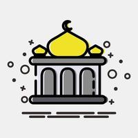 Icon mosque. Building elements. Icons in MBE style. Good for prints, web, posters, logo, site plan, map, infographics, etc. vector