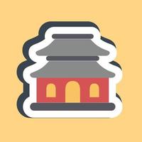 Sticker pagoda. Building elements. Good for prints, web, posters, logo, site plan, map, infographics, etc. vector