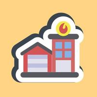 Sticker fire station. Building elements. Good for prints, web, posters, logo, site plan, map, infographics, etc. vector