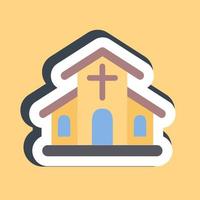 Sticker chruch. Building elements. Good for prints, web, posters, logo, site plan, map, infographics, etc. vector