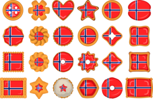 Homemade cookie with flag country Norway in tasty biscuit png
