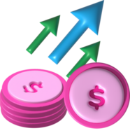 Financial data illustration 3D income and expenses png