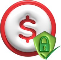illustration 3d , icône, symbole à propos financier Les données protection png