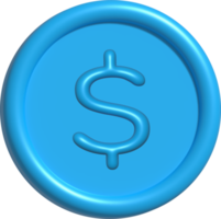 illustration 3D , symbol, icon, money, dollar coin png