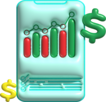 illustrazione 3d , pianificazione, grafici, grafici e ambientazione attività commerciale obiettivi per essere raggiunto. png