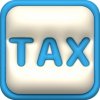 Illustration 3D Button Icon Text TAX png