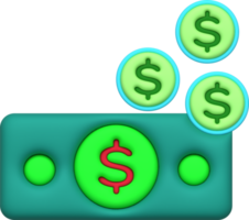 illustratie 3d , symbool, icoon, geld, dollar munt png