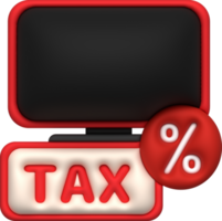 ilustración 3d realizar impuesto y financiero actas en cualquier sitio vía computadora. png