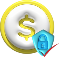 illustration 3D , icon, symbol about financial data protection png