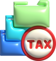 illustration 3D , tax archive file and tax icon button png