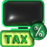 Illustration 3D Perform tax and financial transactions anywhere via computer. png