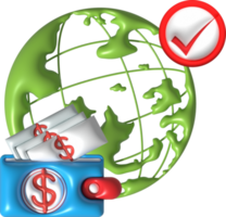 3D Illustration  icon symbol about financial transactions anywhere png