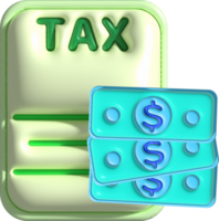 ilustración 3d de un impuesto y financiero información forma. png