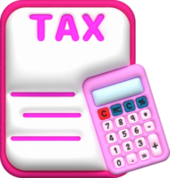 ilustração 3d - calculadora calcula imposto dados png