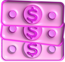 ilustração 3d , símbolo, ícone, dinheiro, dólar moeda png