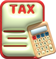 illustration 3d - calculatrice calcule impôt Les données png