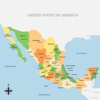 Detailed Mexico Map vector