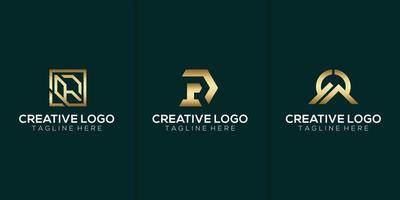 abstract symbol collection of letter D R. logo design template vector