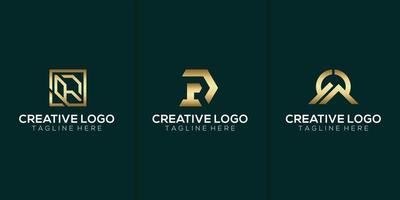 abstract symbol collection of letter D R. logo design template vector