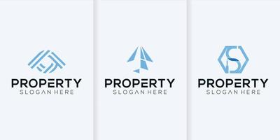 diseño de logotipo de propiedad inmobiliaria de lujo y clase en un estilo simple y moderno vector