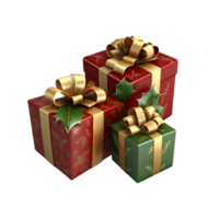 3d rosso Natale decorazione regalo scatola 3d vettore png