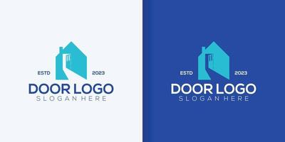 Door logo design vector illustration. Door icon design. Suitable for business and Furniture logos isolated on white background