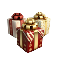 3d rood Kerstmis decoratie geschenk doos 3d vector png