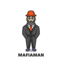 Mafi man mascot vector