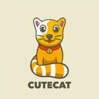 Cute cat cartoon vector