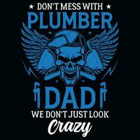 Plumber graphics tshirt design vector