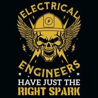 Electrician typography graphics tshirt design vector
