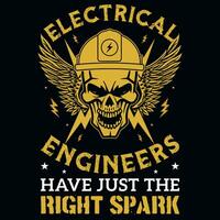 Electrician typography graphics tshirt design vector