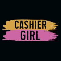 Cashier girl tshirt design vector