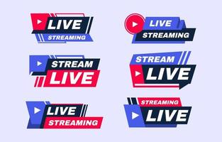 General Live Streaming Labels Set vector