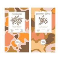 COFFEE PACK TAGS Abstract Simple Style Vintage Template Set vector