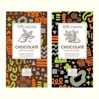 CHOCOLATE TAGS ON ABSTRACT PACK Vintage Template In Africana vector