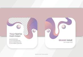 Corporate rounded square business card design vector template.