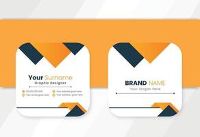 Corporate rounded square business card design vector template.