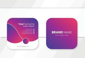 Corporate rounded square business card design vector template.