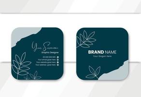 Corporate rounded square business card design vector template.