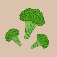 Broccoli, healthy food, vegetarianism, salad ingredients, icon, isolated vector