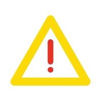 Warning sign with exclamation mark. Caution symbol. Vector illustration. A hazard warning symbol on a red background. Suitable for use in the design of warnings, road signs etc