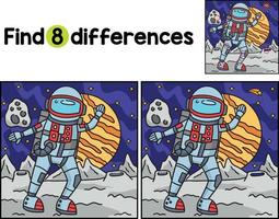 Astronaut in Space Find The Differences vector