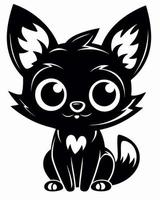 lindo gato negro vector