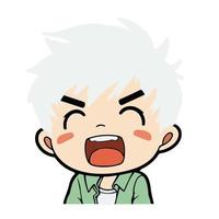 Laughing Anime Boy Portrait vector