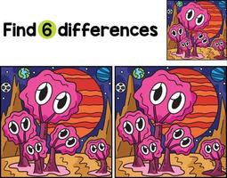 Alien in Space Find The Differences vector