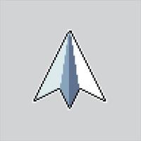 Pixel art illustration paper plane. Pixelated paper plane. paper plane icon pixelated for the pixel art game and icon for website and video game. old school retro. vector