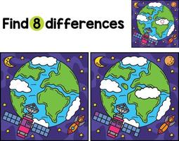 Space Satellite Find The Differences vector